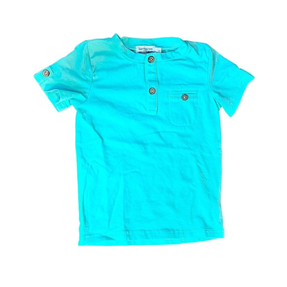 Sawyer & Finn Mint Tab Tee Sz 3